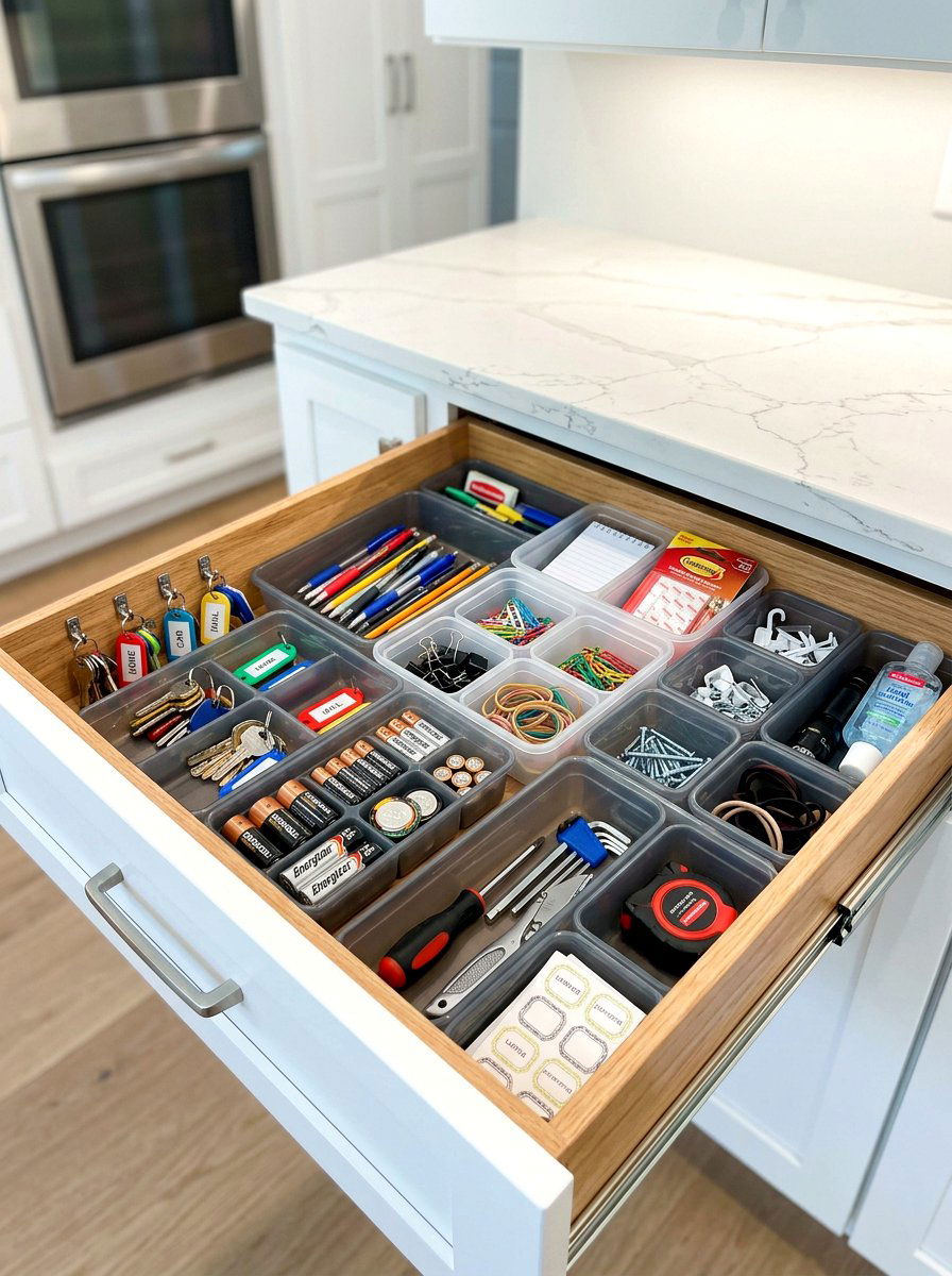 Junk Drawer Sorting Baskets - 30 desk drawer organization ideas
