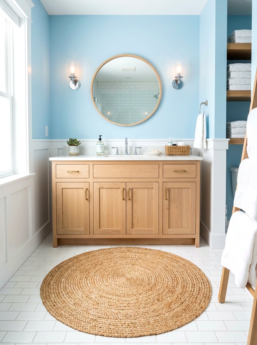 Jute Bathroom Rug - 30 seaside bathroom ideas