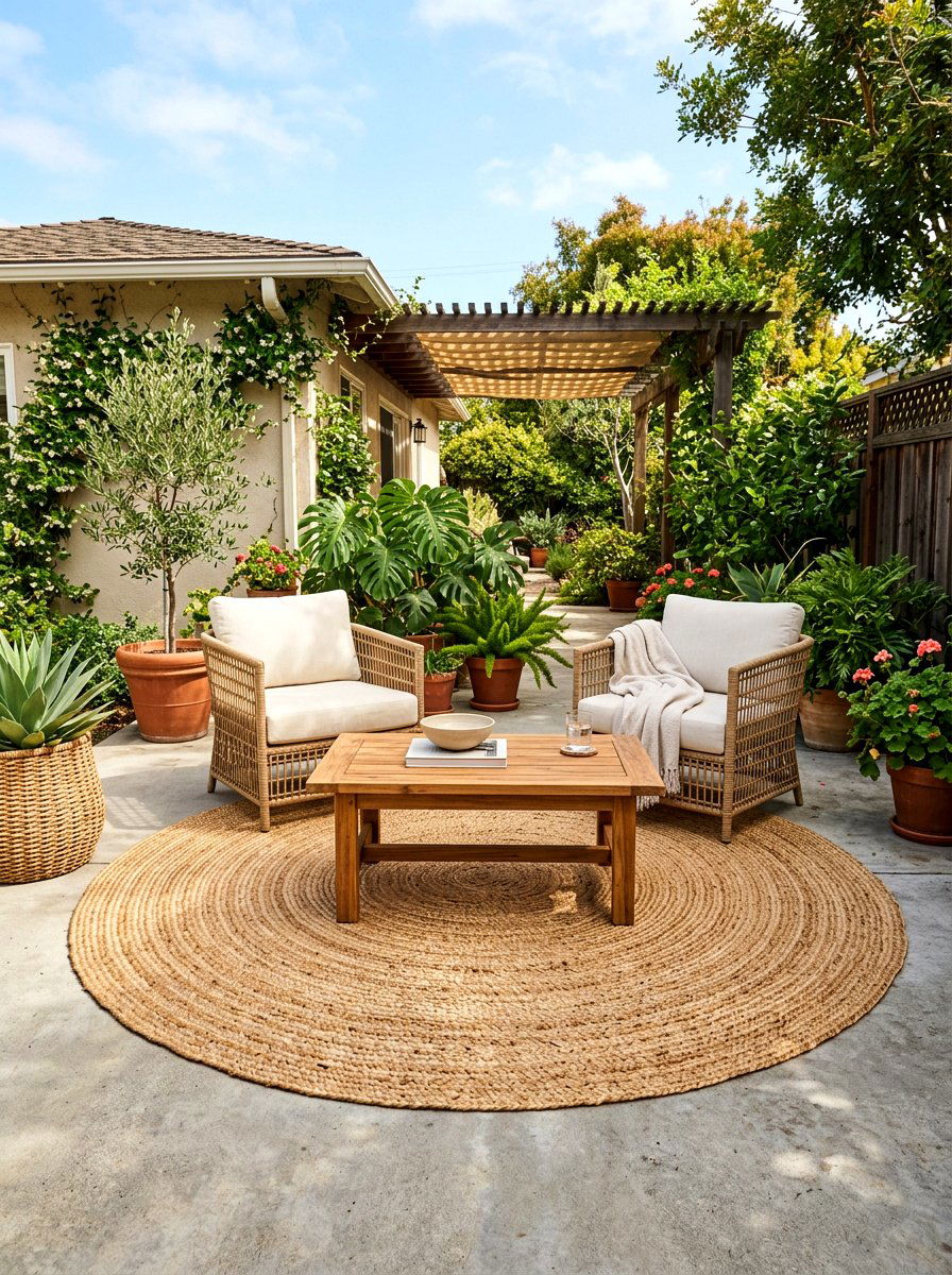 Jute Outdoor Rug - 30 patio date night ideas