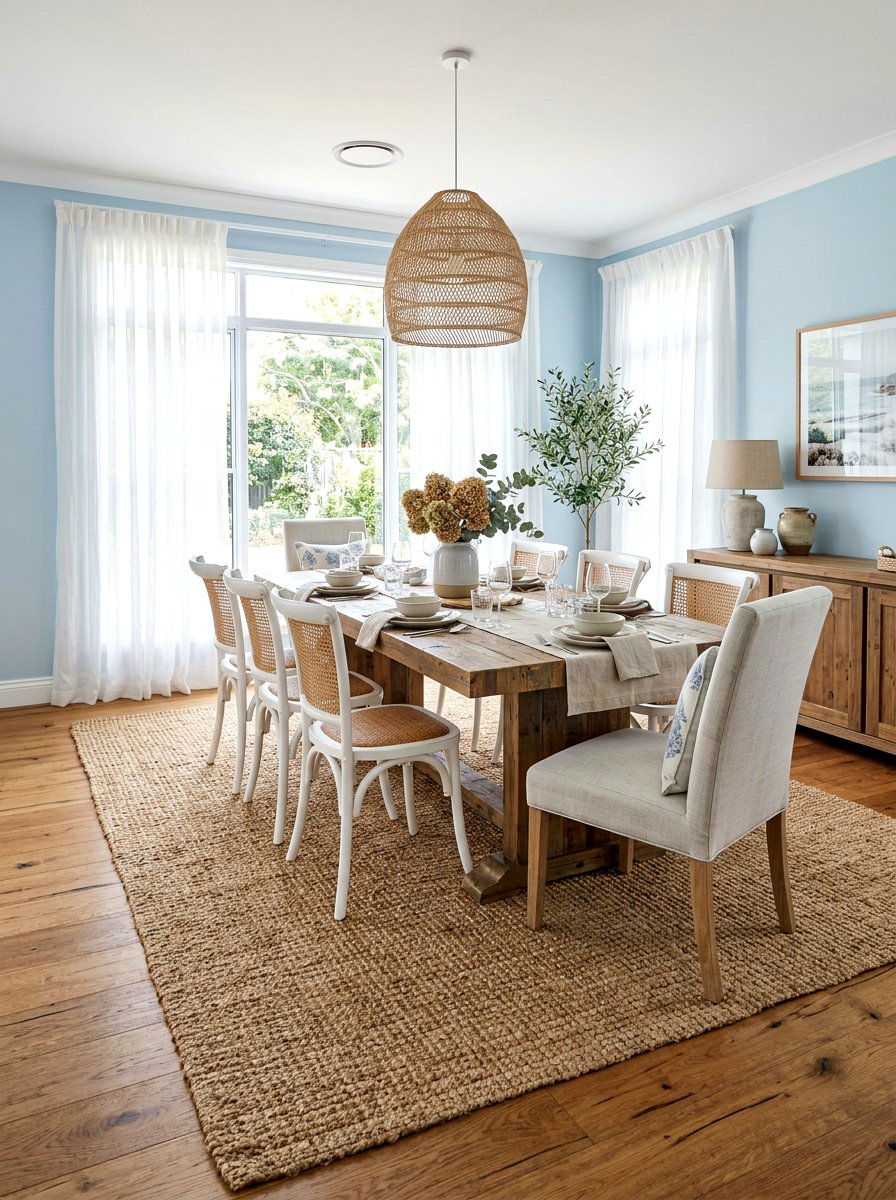 Jute Rug Dining Room - 30 coastal dining room ideas