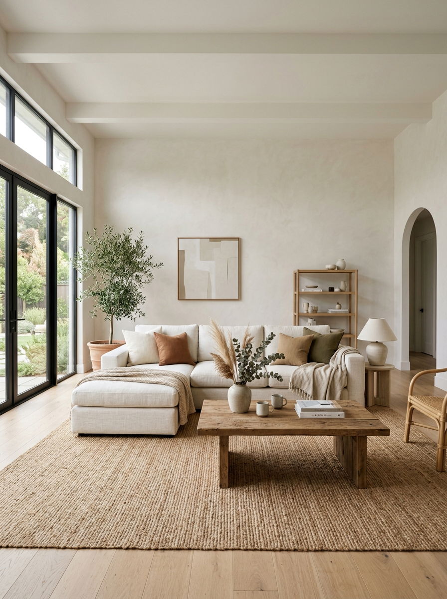 Jute Rug Living Room - 30 organic modern living space ideas