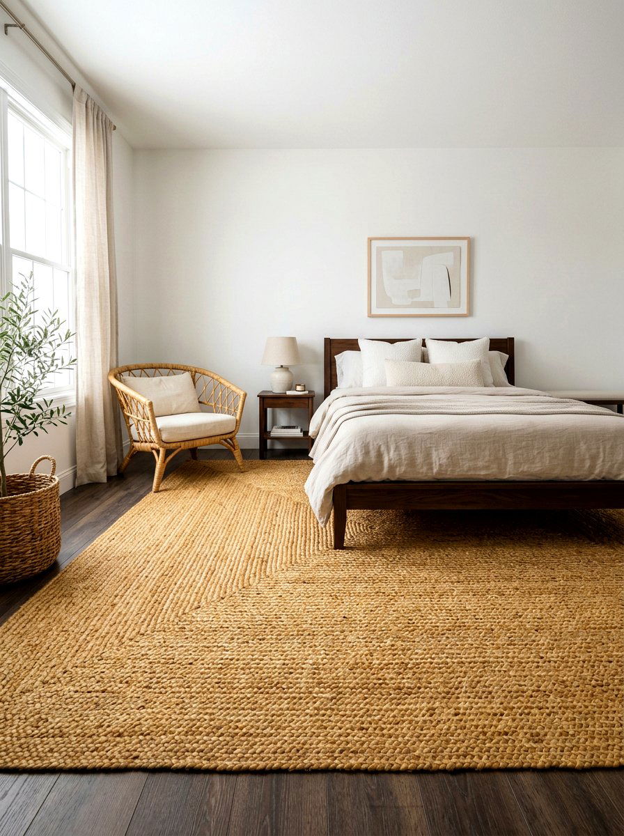 Jute Rug Minimalist Bedroom - 30 earthy minimalist bedroom ideas