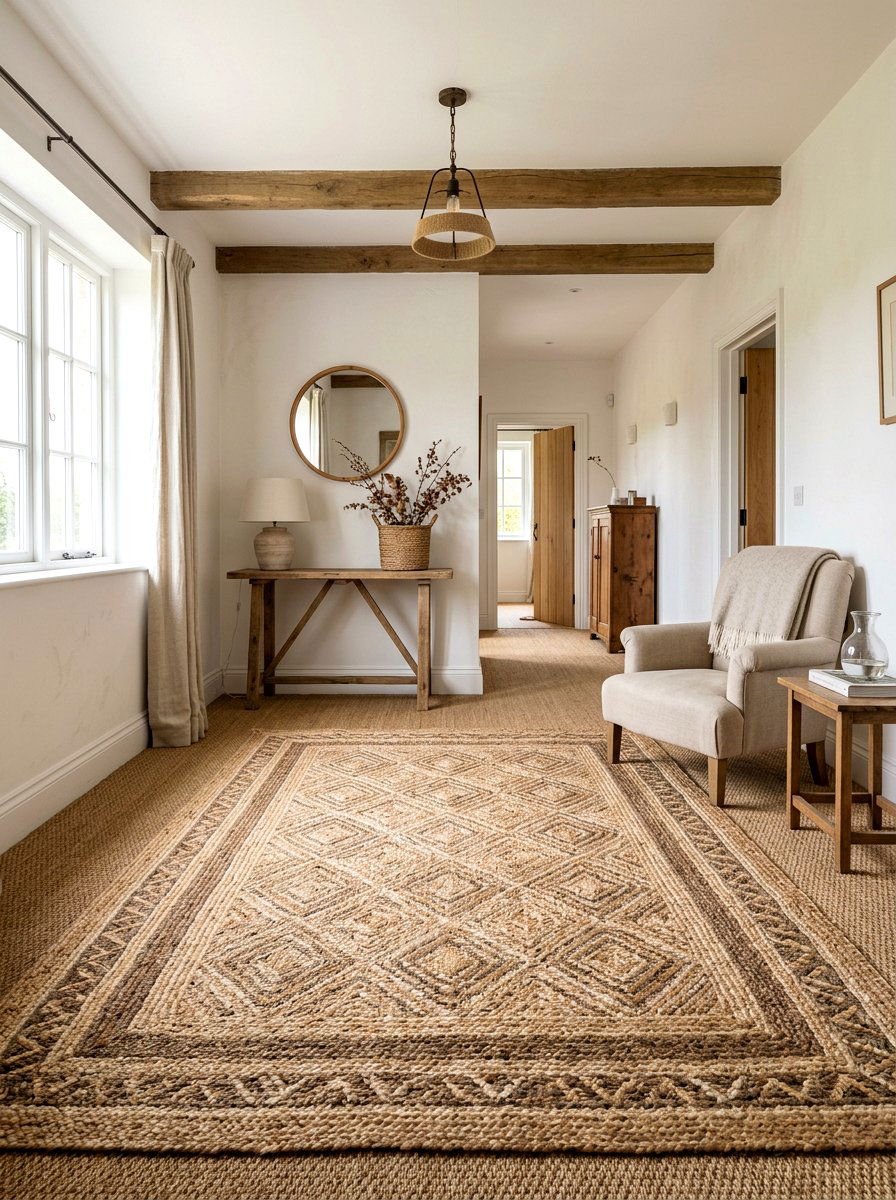 Jute Texture Flooring - 30 spring hallway refresh ideas
