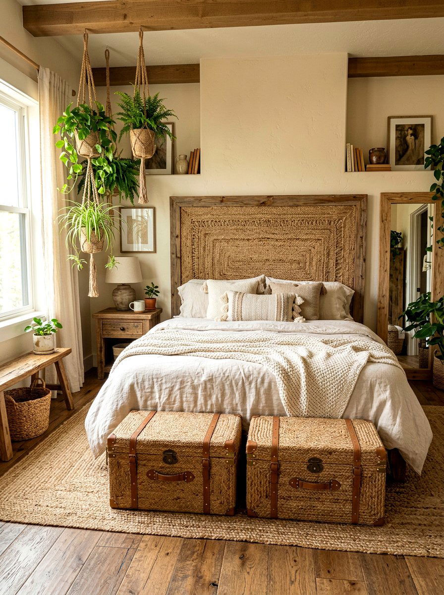 Jute Textures In Bedroom - 30 summer bedroom decor ideas