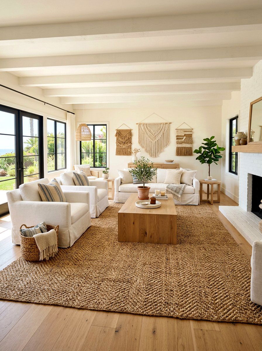 Jute area rugs - 30 earthy home decor ideas