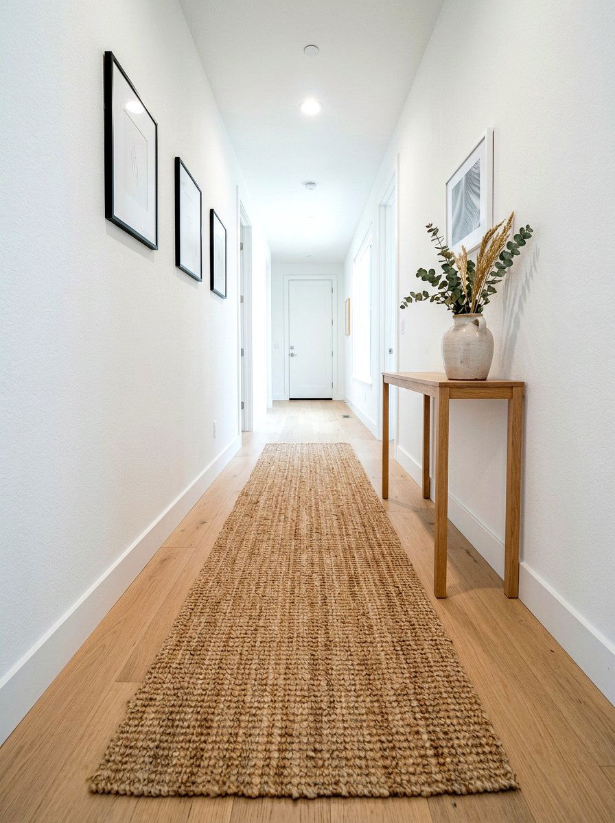Jute hallway runner - 30 narrow hallway runner ideas