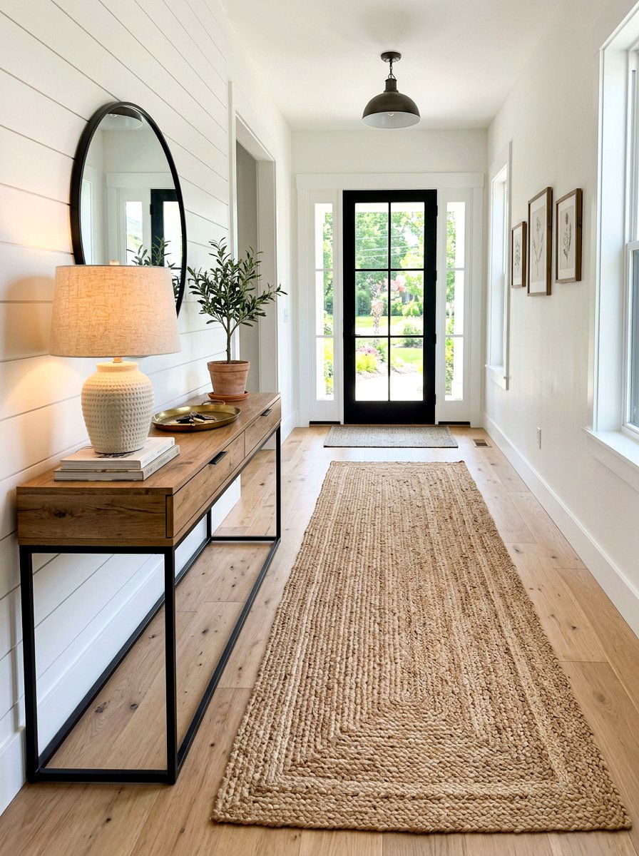 Jute hallway runner - 30 hallway runner ideas