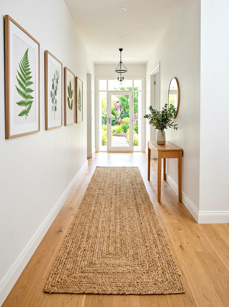 Jute rug hallway - 30 slow living home ideas