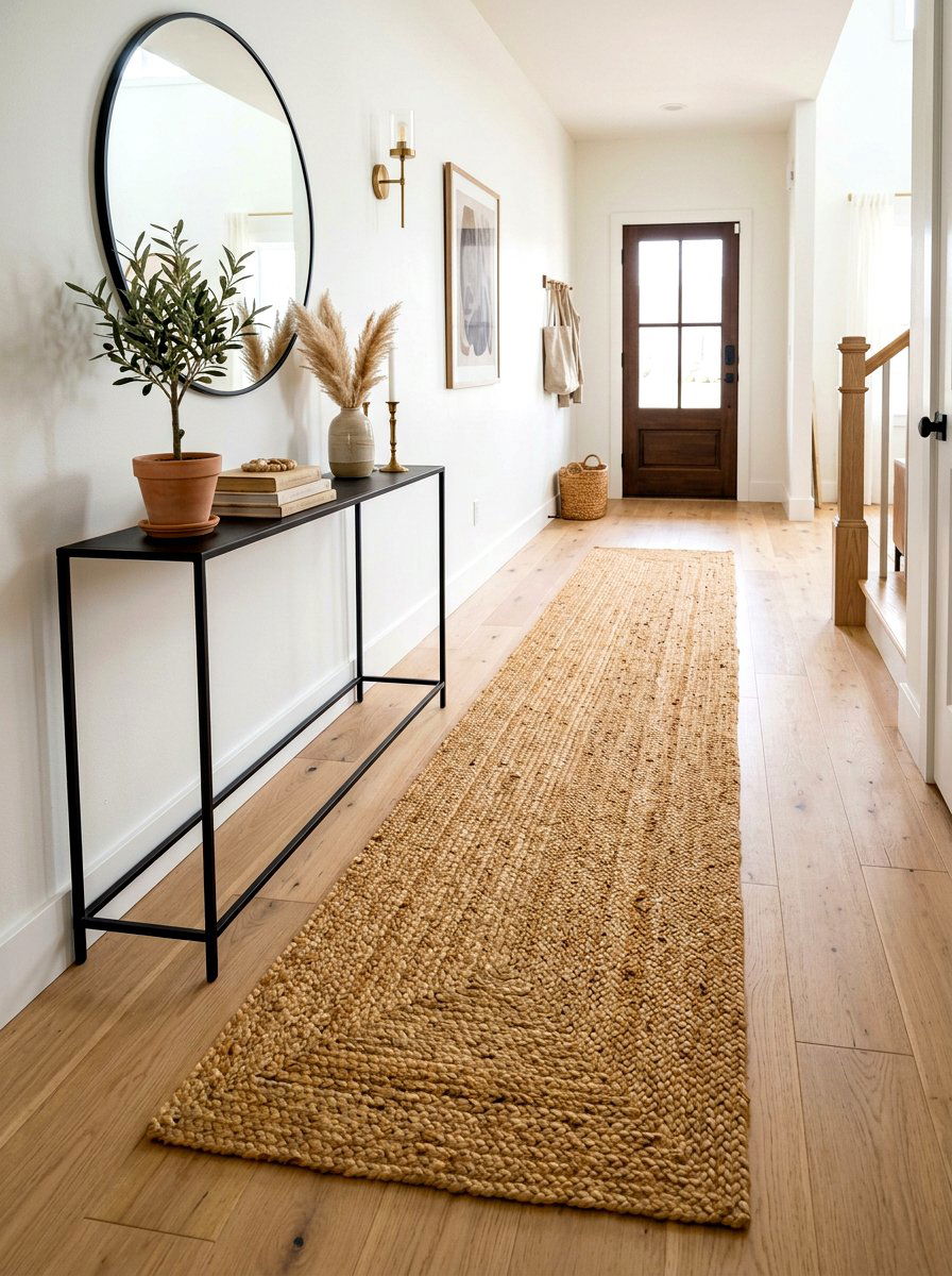 Jute runner for foyer - 30 earthy entryway ideas