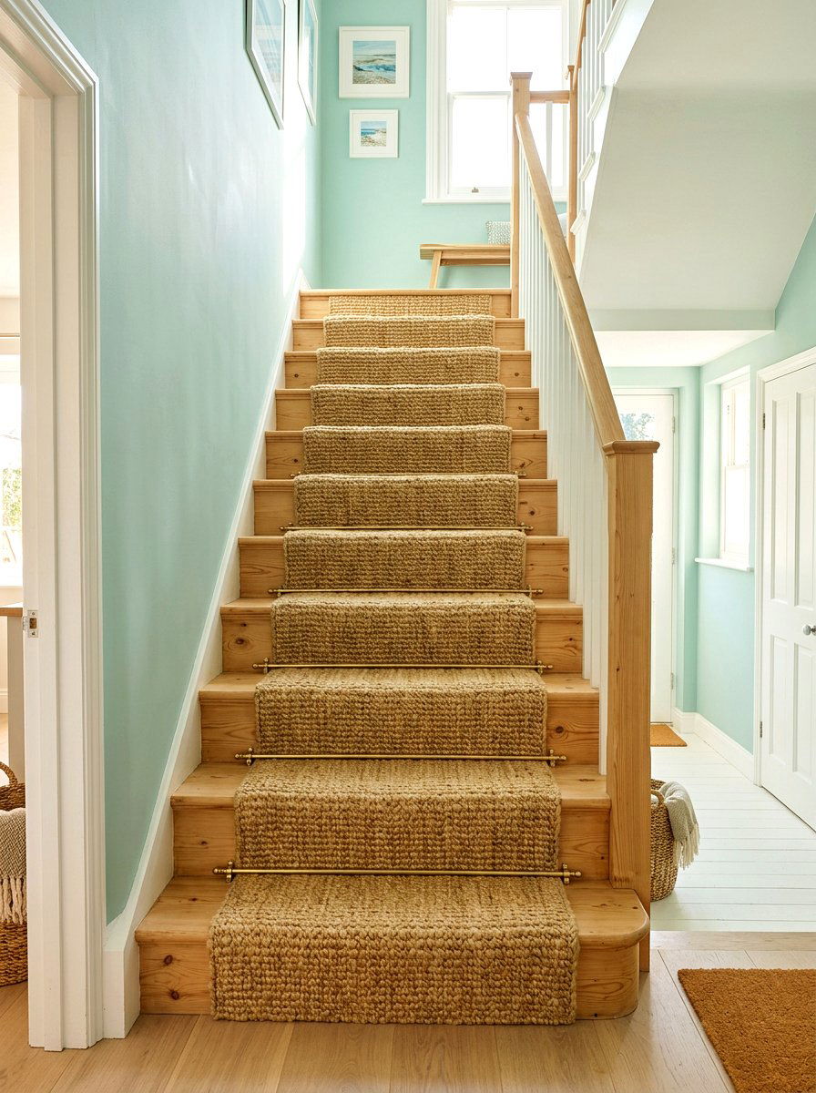Jute stair runner - 30 stair runner ideas