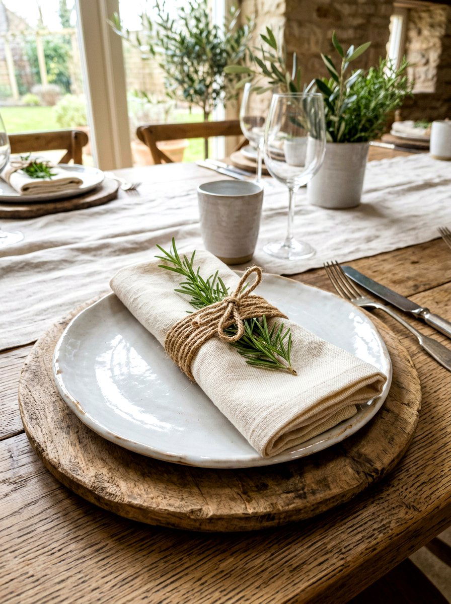 Jute twine wrap - 30 neutral tablescape ideas