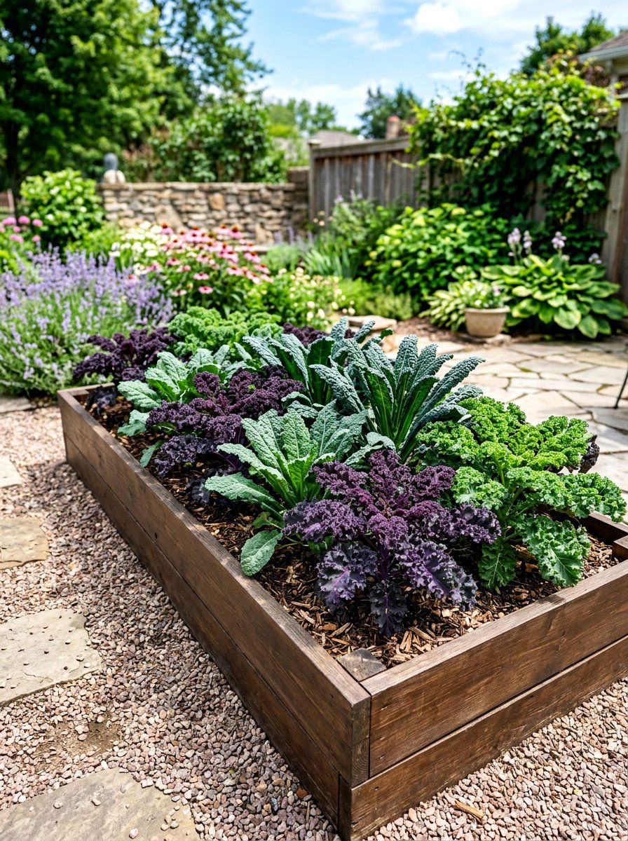 Kale Garden Bed - 30 edible entertaining backyard ideas