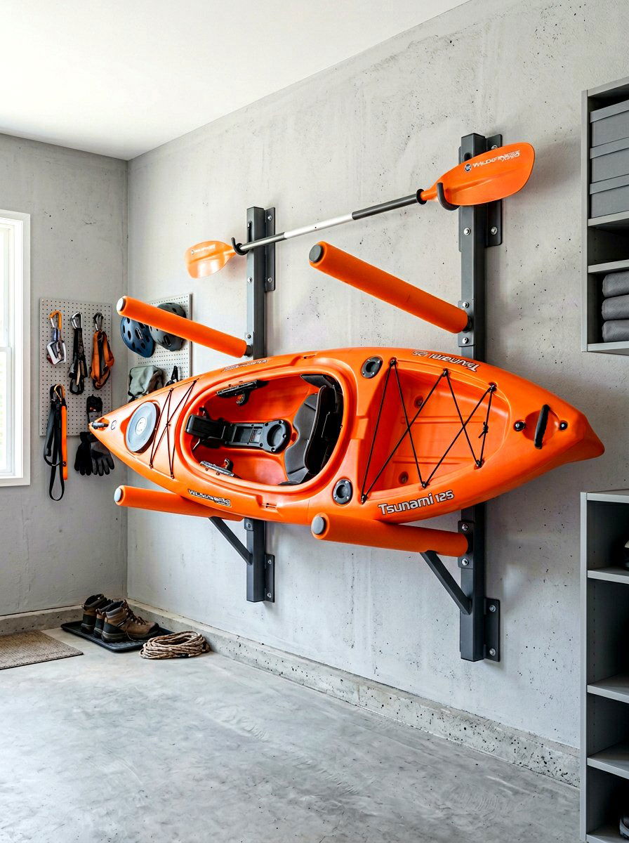 Kayak wall storage rack - 30 garage wall storage ideas