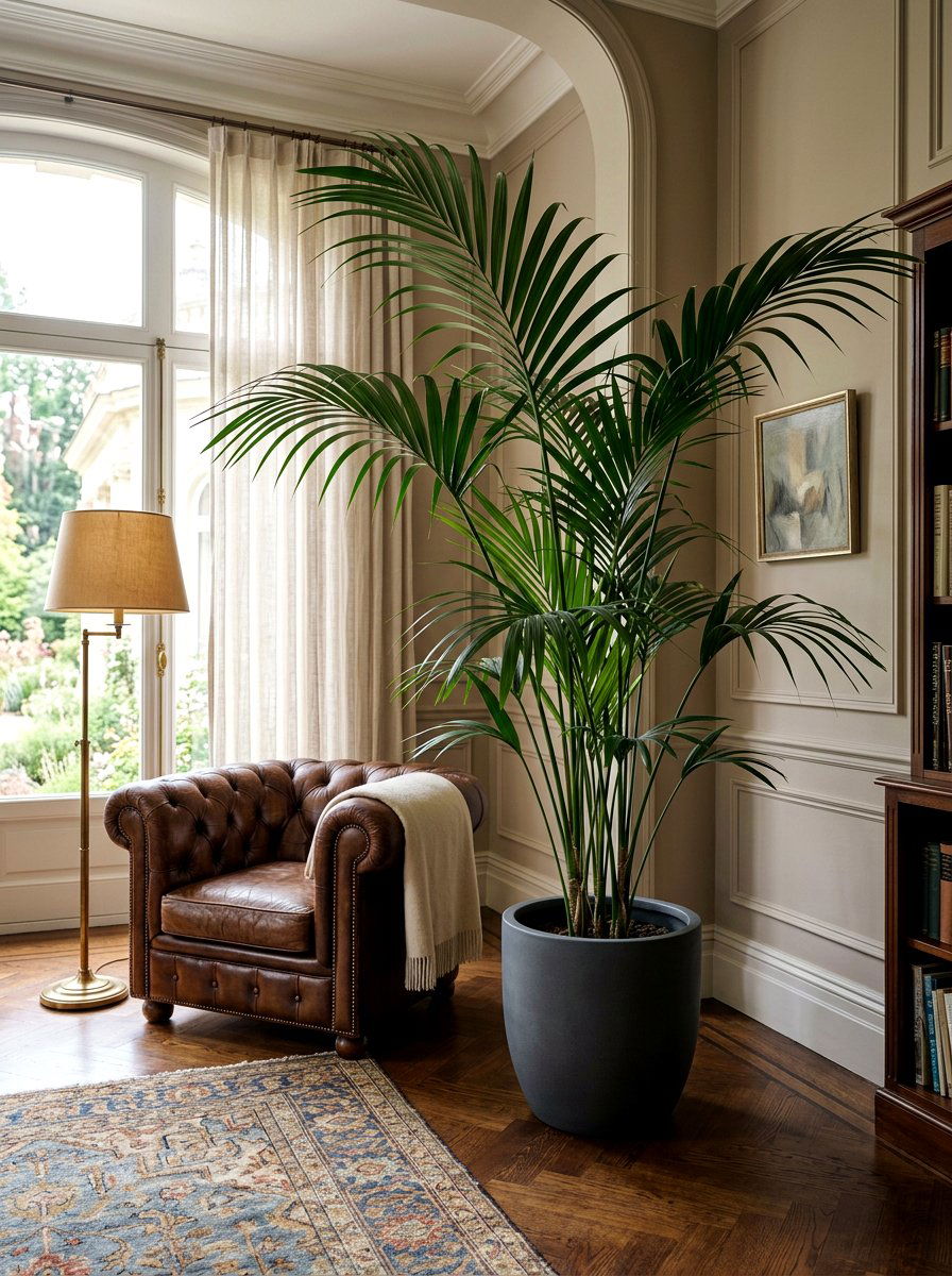Kentia Palm Floor Plant - 30 corner plant living room ideas