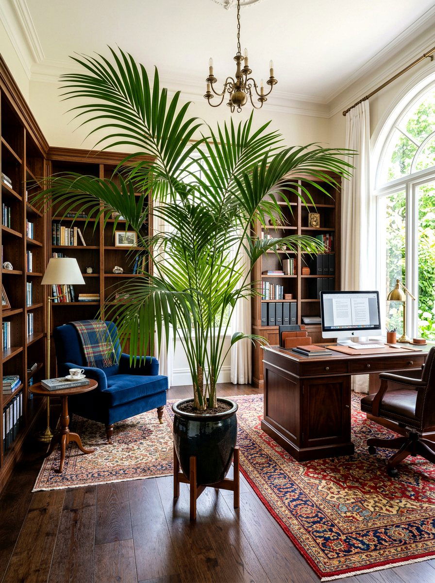 Kentia Palm Room Divider - 30 home office plant ideas