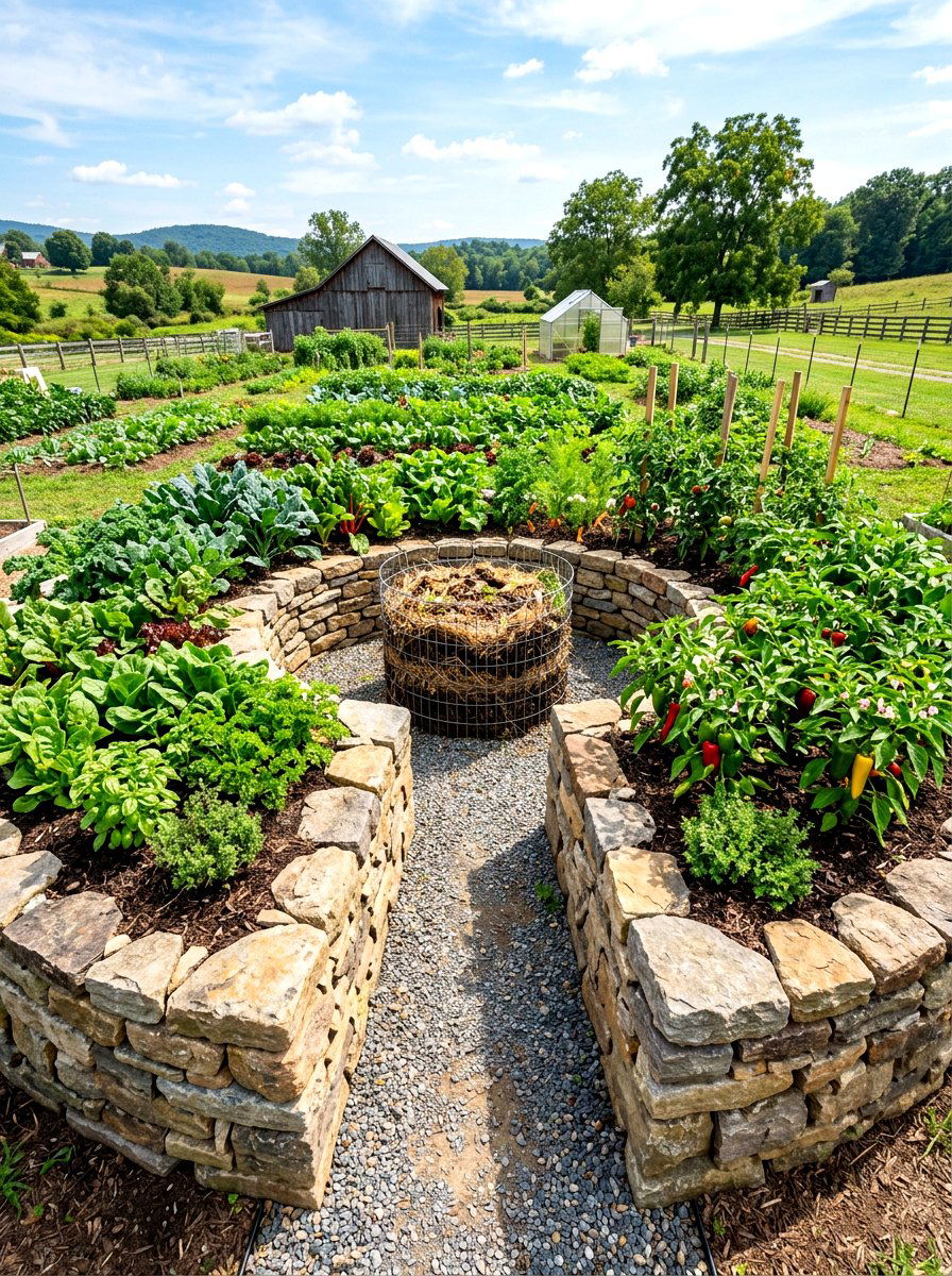 Keyhole Garden - 30 edible backyard landscaping ideas