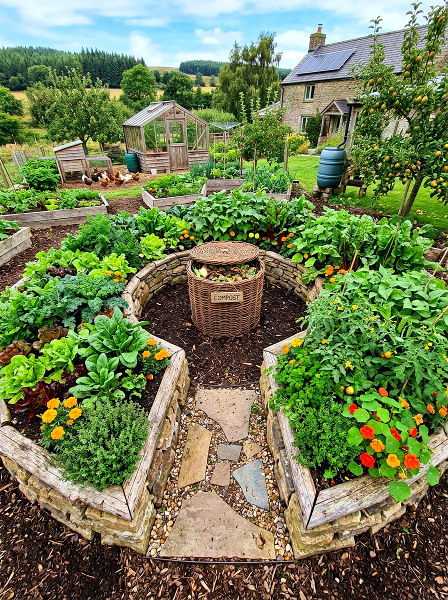 Keyhole Garden Bed - 30 raised kitchen garden ideas