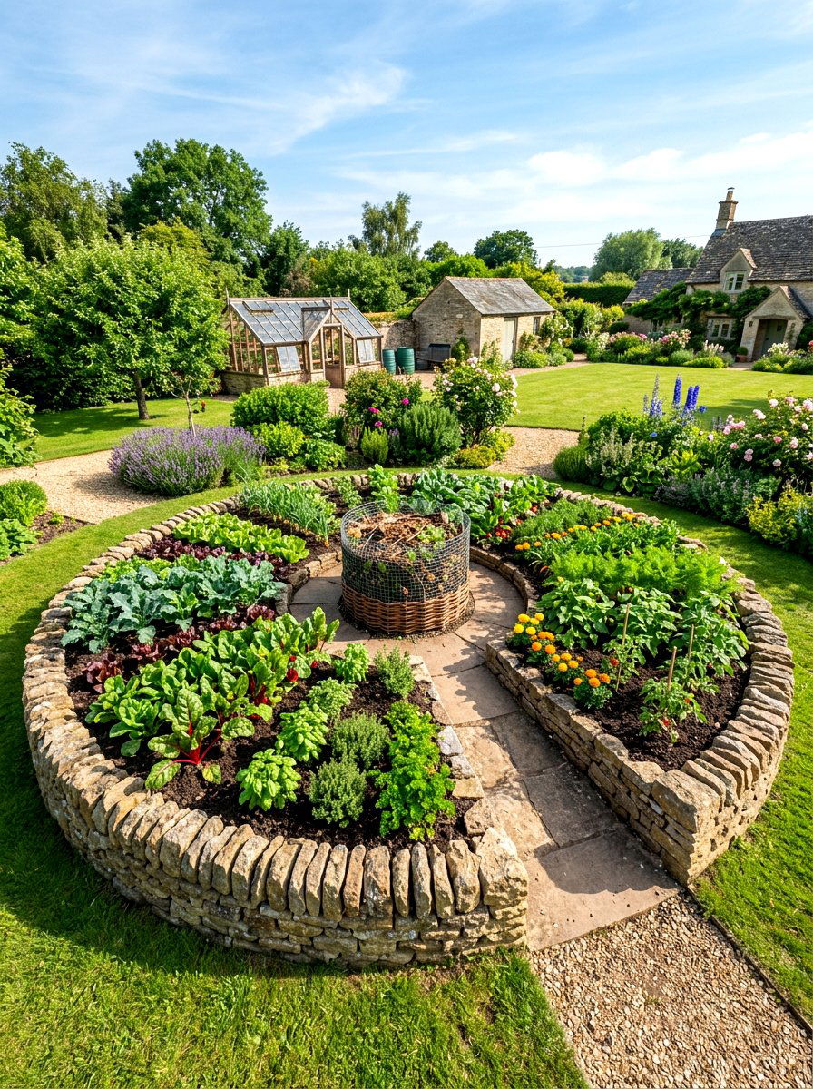 Keyhole Vegetable Garden - 30 budget vegetable garden ideas