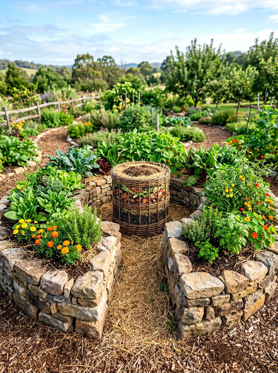 Keyhole garden beds - 30 raised vegetable garden ideas