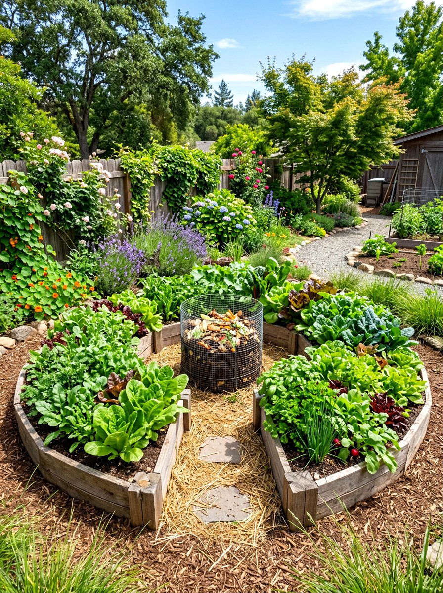 Keyhole salad garden - 30 salad garden ideas