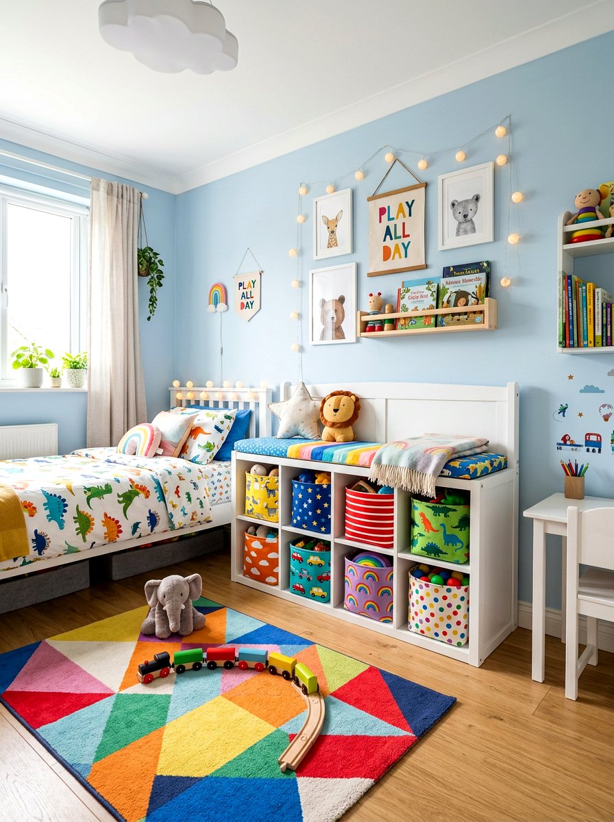 Kid Bedroom With Cubby Bench - 30 bedroom bench ideas