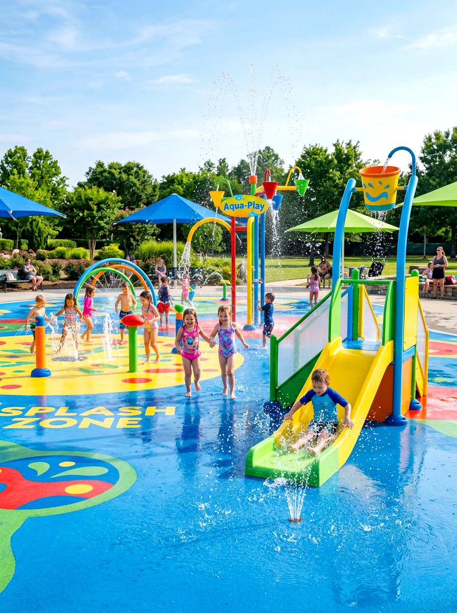 Kid Friendly Splash Pad - 30 family pool ideas