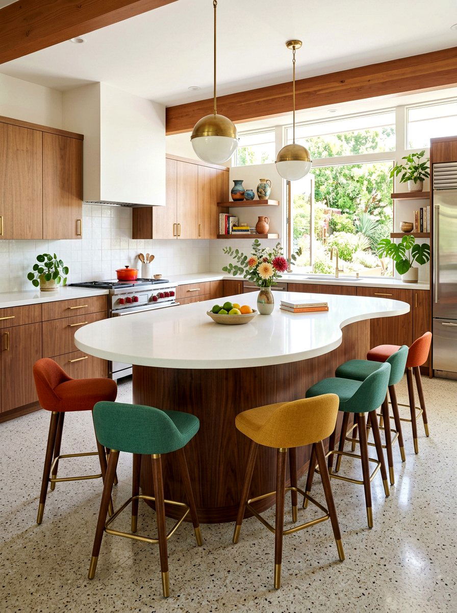 Kidney shaped kitchen island - 30 curved kitchen island ideas