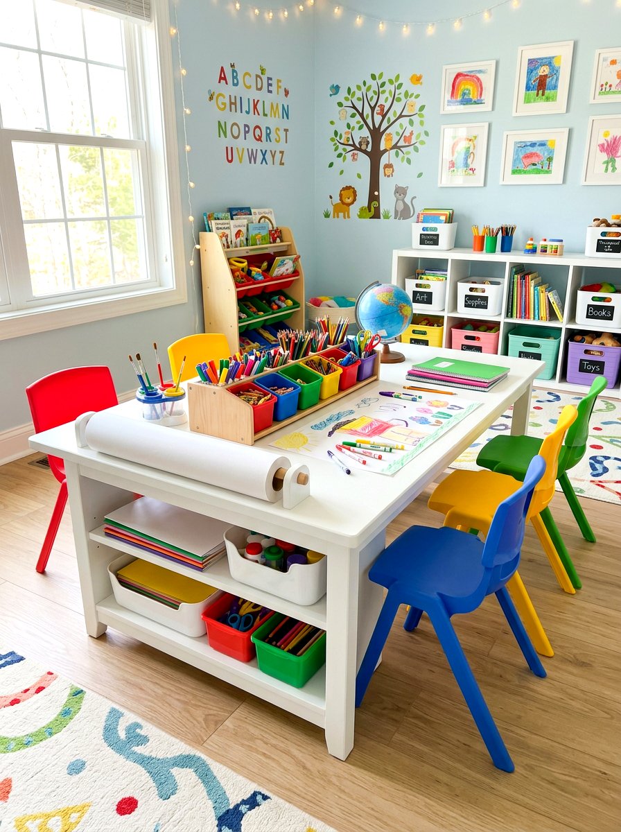 Kids Art And Study Table - 30 homework station ideas