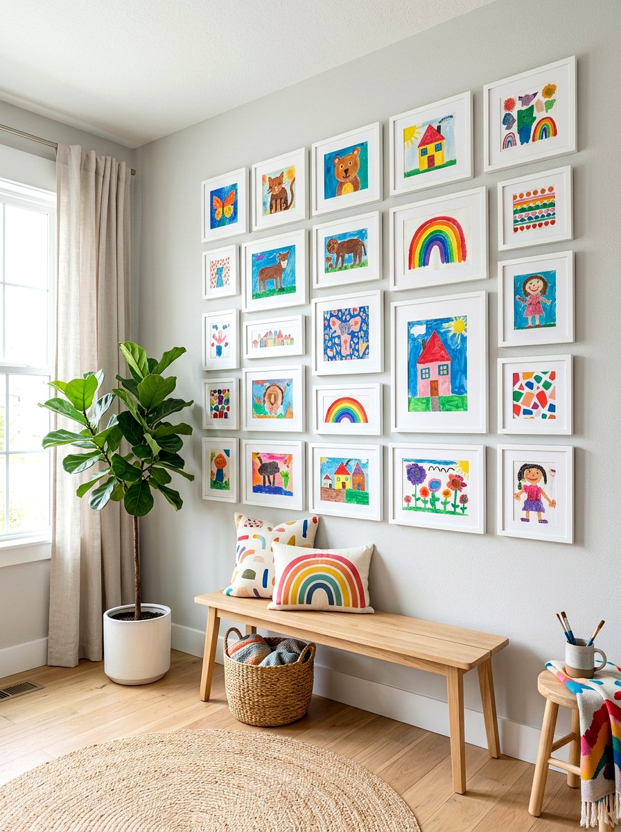 Kids Art Frame Gallery - 30 kids art display ideas