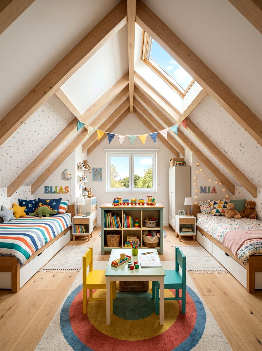 Kids Attic Bedroom Twin Beds - 30 attic bedroom ideas