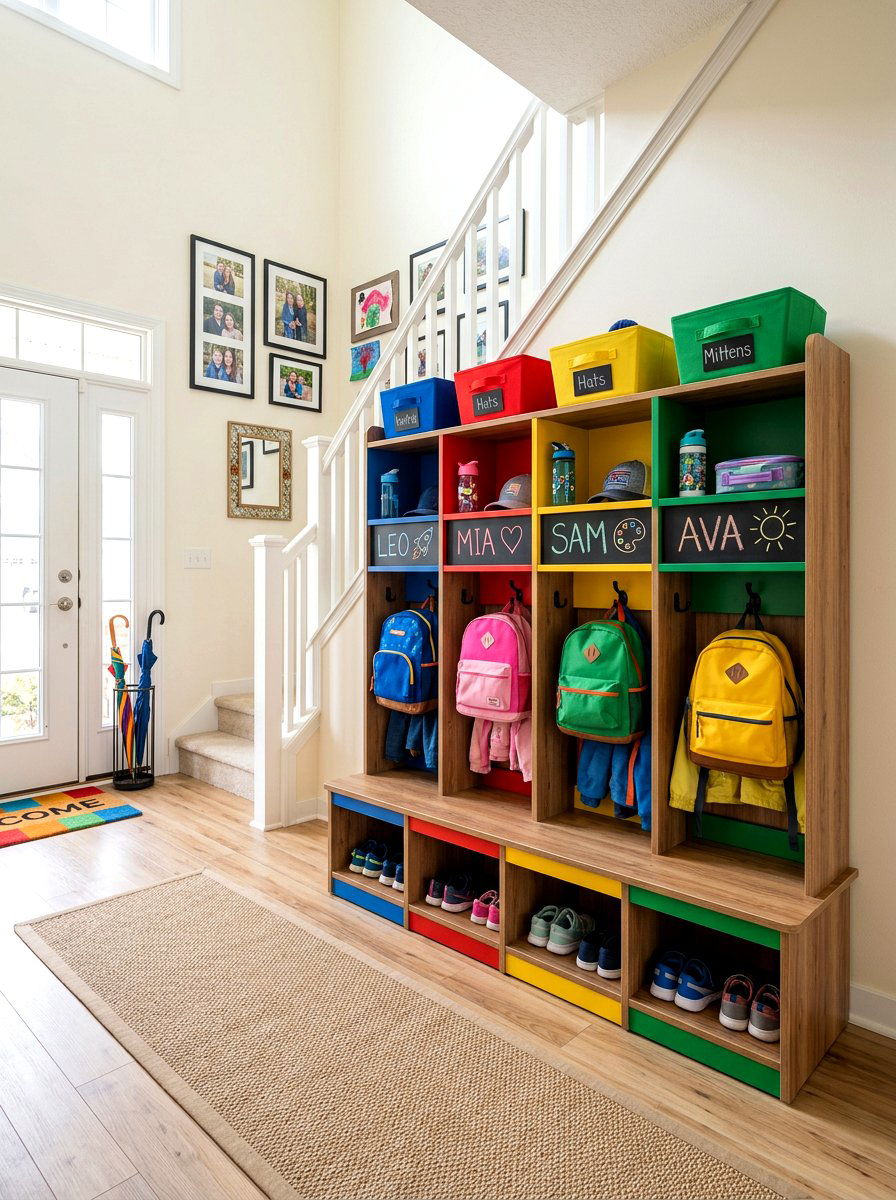 Kids Backpack Storage Cabinet - 30 drop zone cabinet ideas