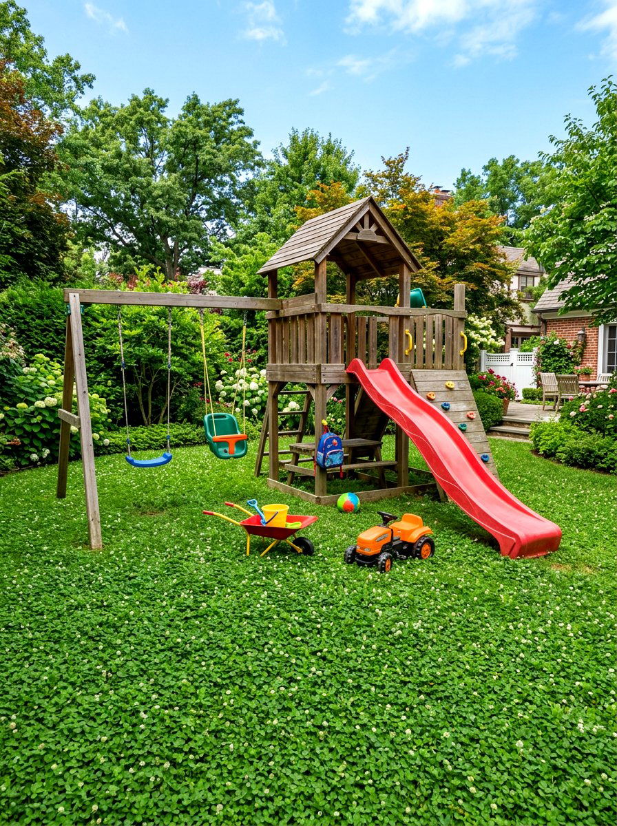 Kids Backyard Clover Play - 30 clover lawn backyard ideas aesthetic