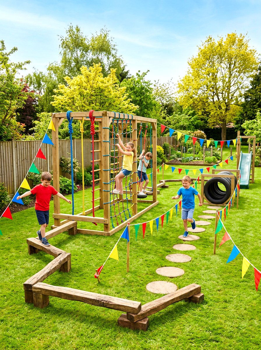 Kids Backyard Obstacle Course - 30 backyard game area ideas