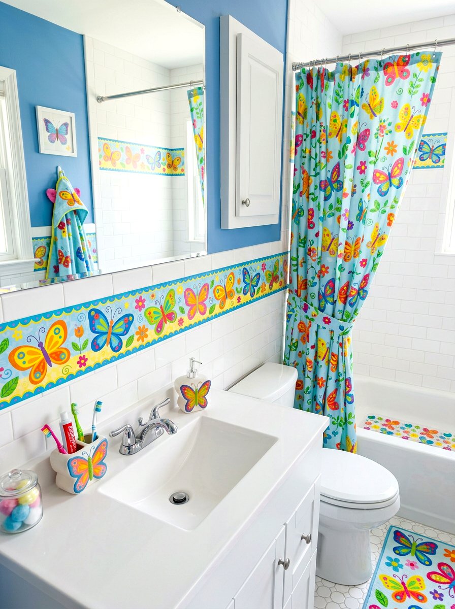 Kids Bathroom Butterfly Border - 30 butterfly border ideas