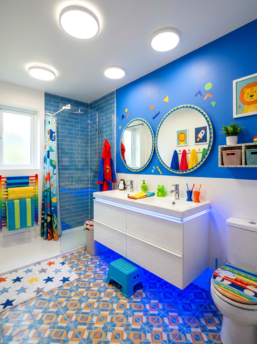 Kids Bathroom Integrated LED - 30 bathroom lighting ideas