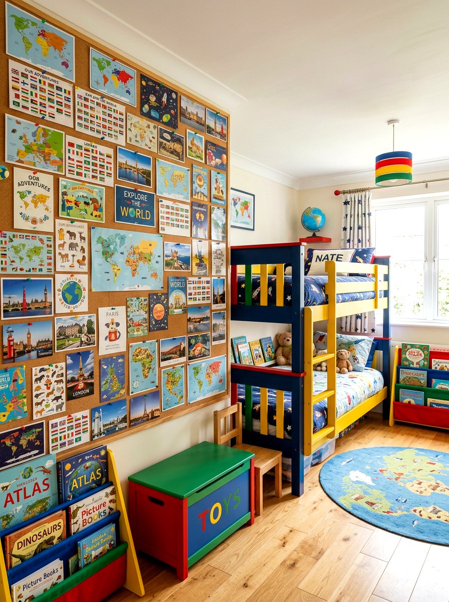 Kids Bedroom Postcard Wall - 30 postcard wall decor ideas