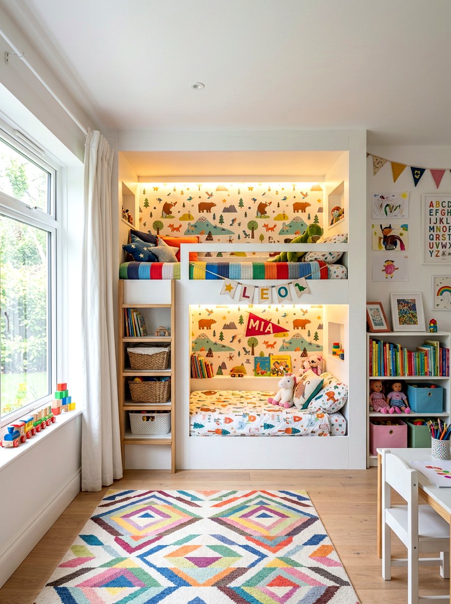 Kids Bunk Bed Wallpaper - 30 removable wallpaper room ideas