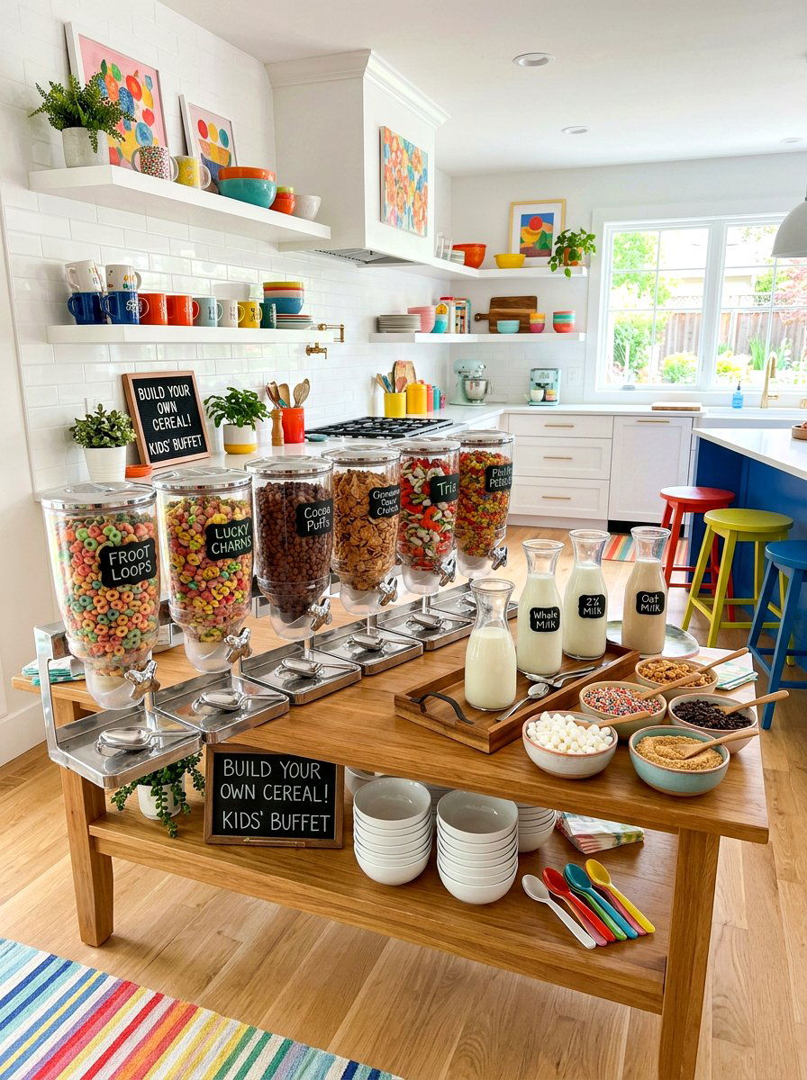 Kids Cereal Buffet - 30 breakfast buffet ideas