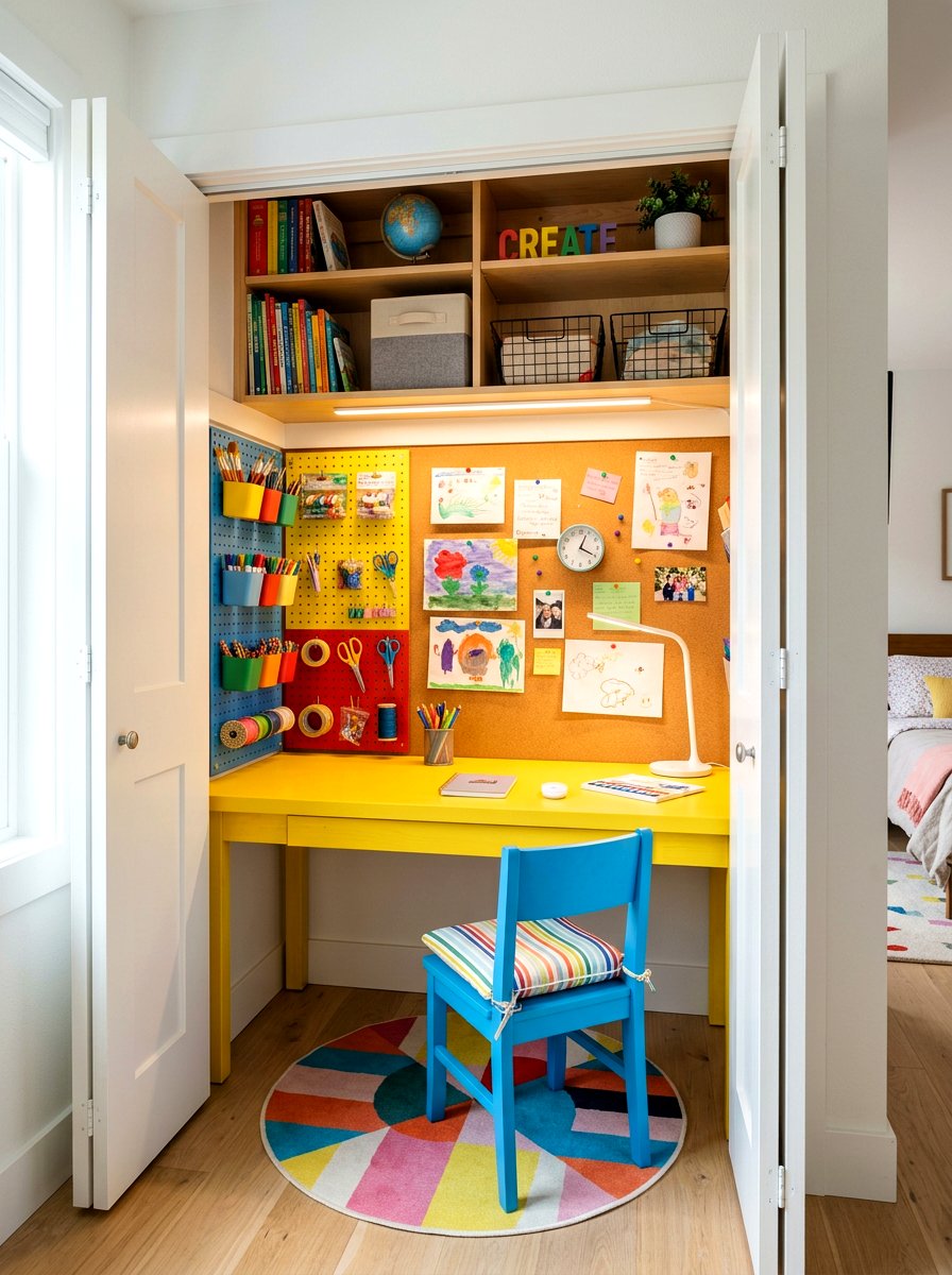 Kids Closet Desk - 30 cloffice ideas