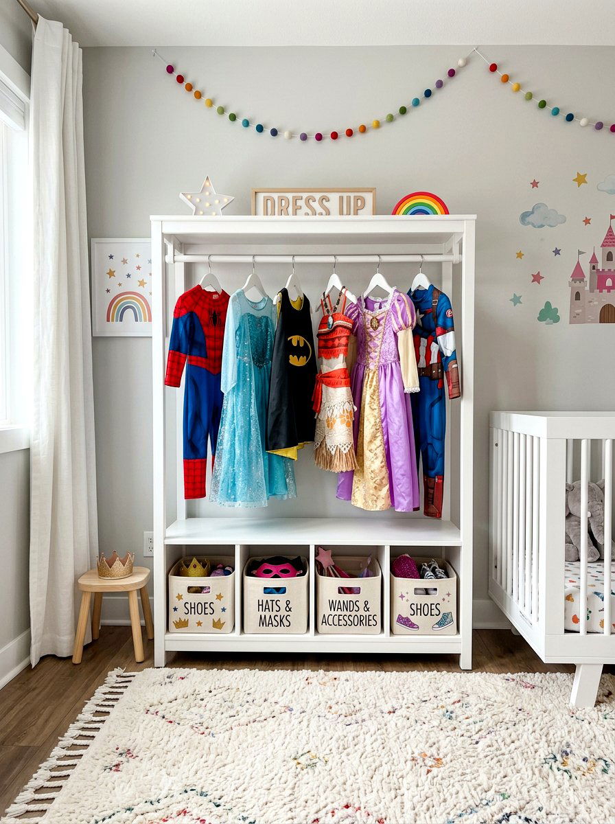 Kids Clothing Rack - 30 dress up station ideas
