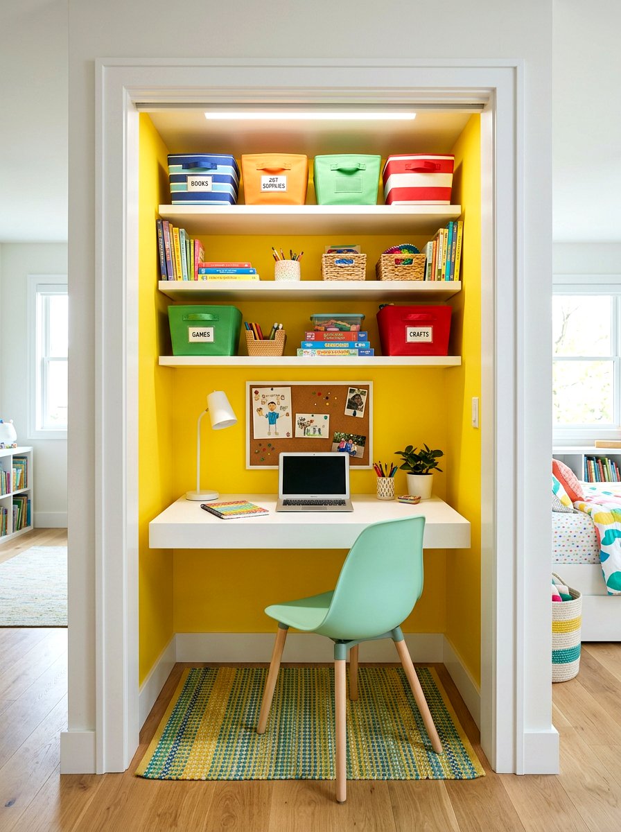 Kids Desk Closet - 30 playroom closet ideas