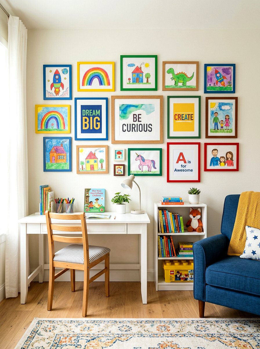 Kids Gallery Wall - 30 kids desk wall ideas