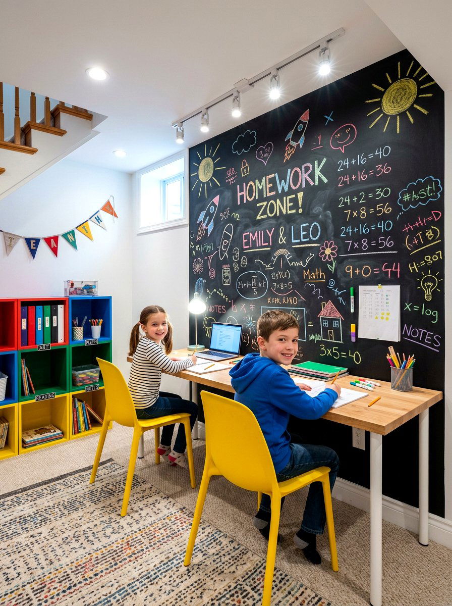 Kids Homework Nook - 30 basement office nook ideas