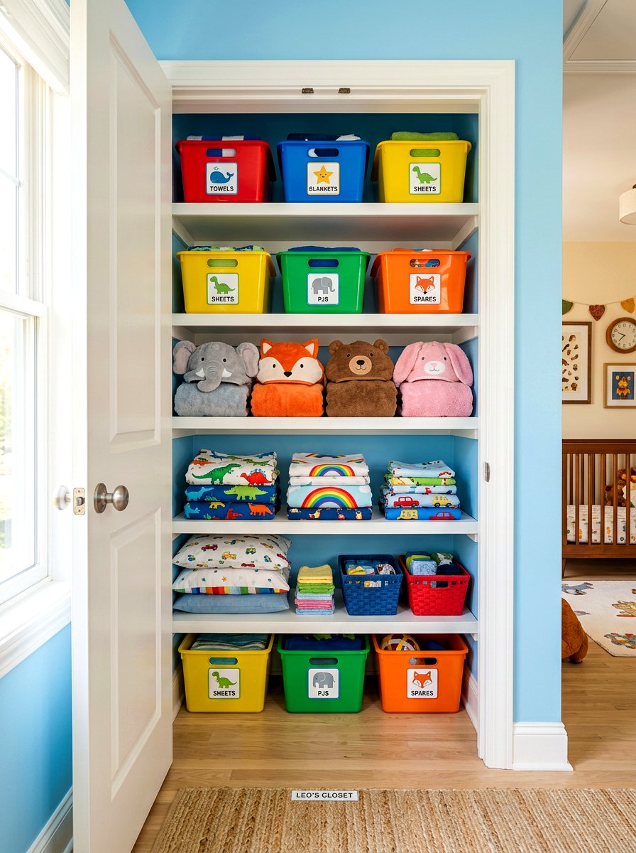 Kids Linen Closet - 30 organizing a linen closet ideas