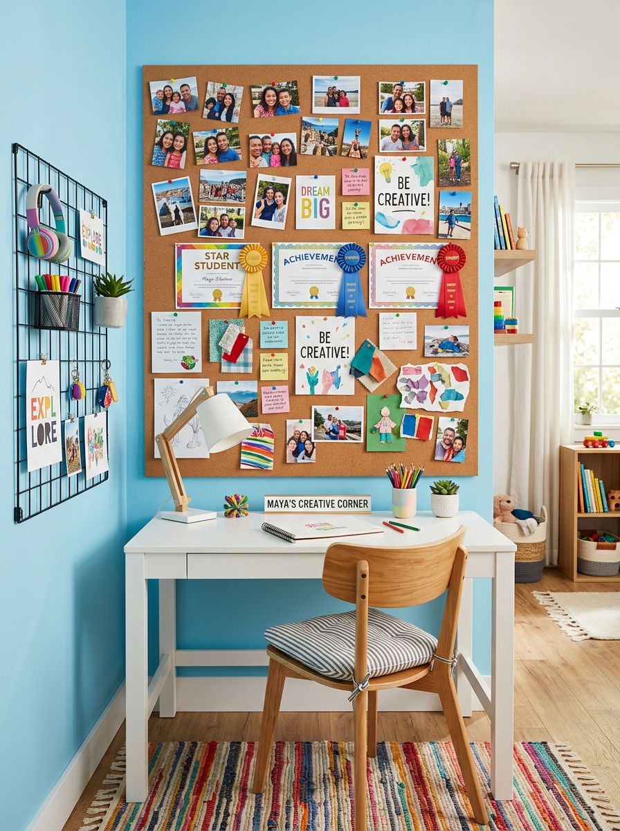 Kids Mood Board Wall - 30 homework studio kids ideas