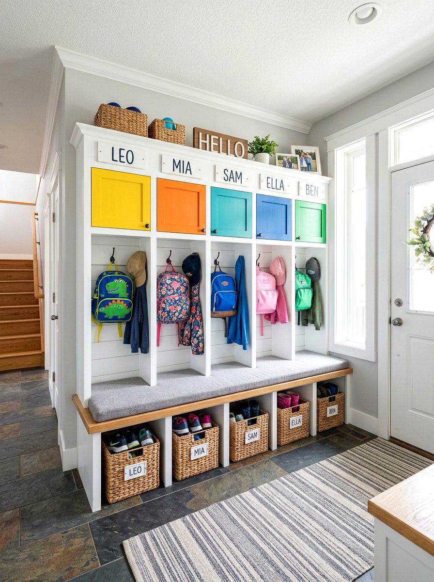 Kids Mudroom Station - 30 entry closet mudroom ideas
