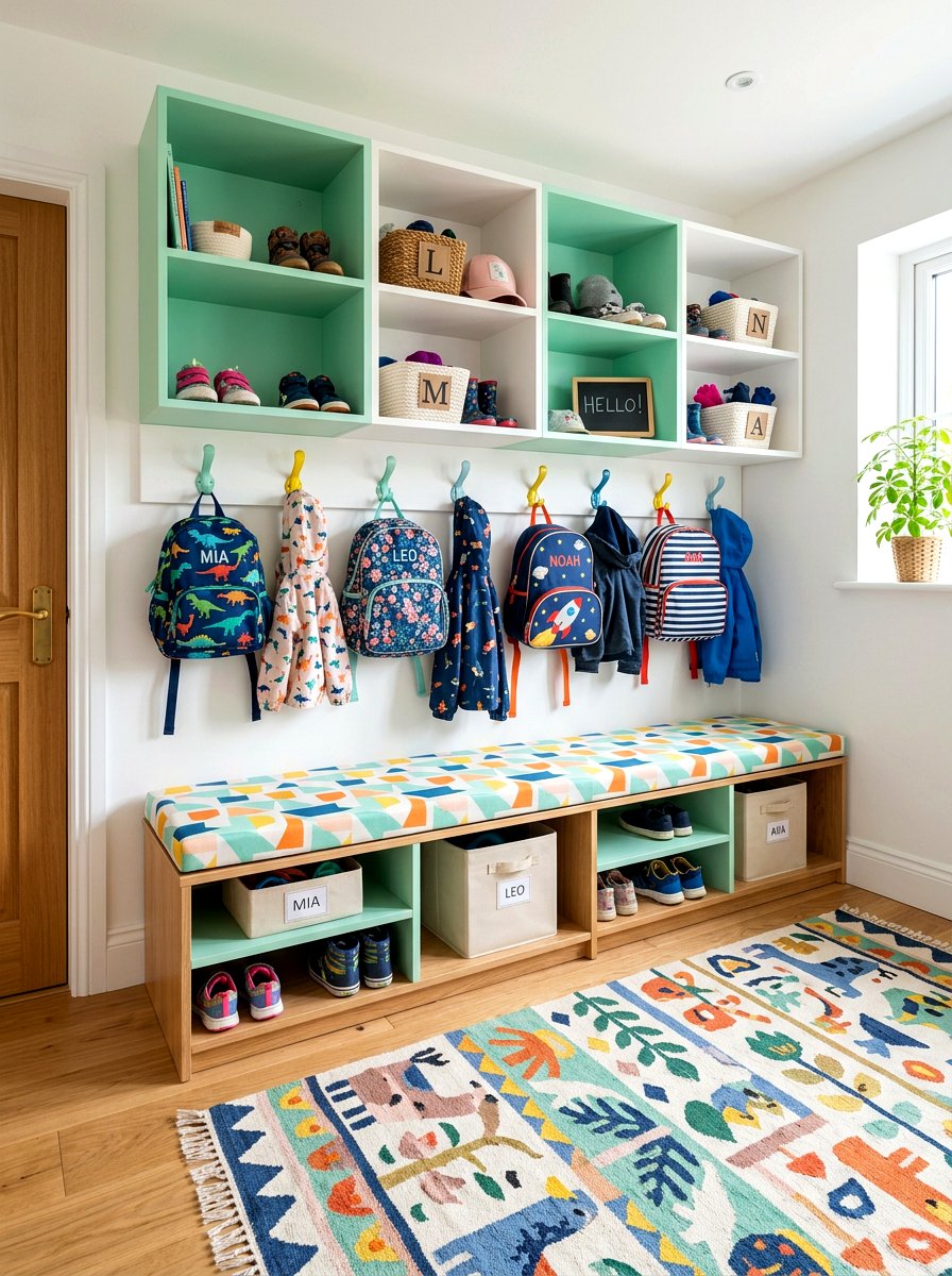 Kids Mudroom Storage Cubby - 30 open mudroom shelving ideas