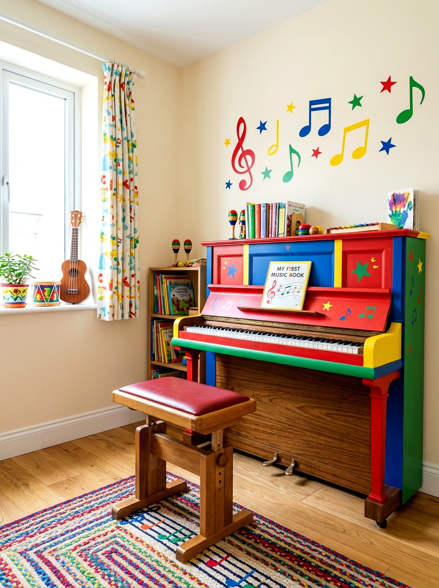 Kids Music Room Corner - 30 piano corner ideas