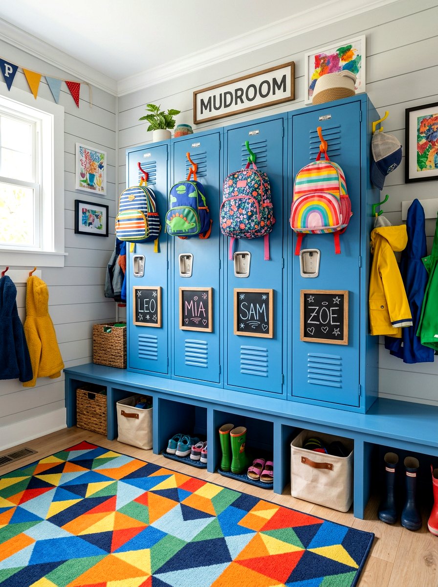 Kids Name Tag Mudroom Locker Wall - 30 mudroom locker wall ideas