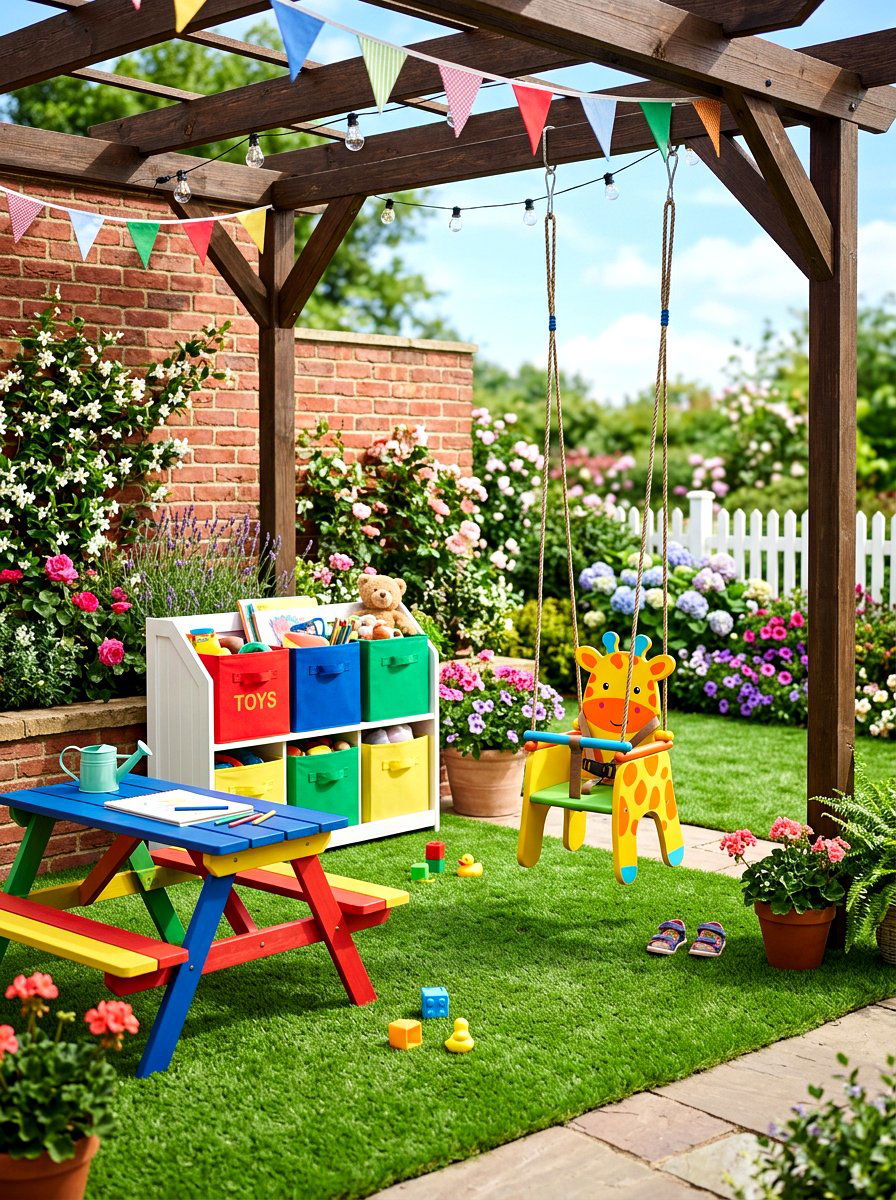 Kids Patio Swing Corner - 30 hanging chair patio ideas